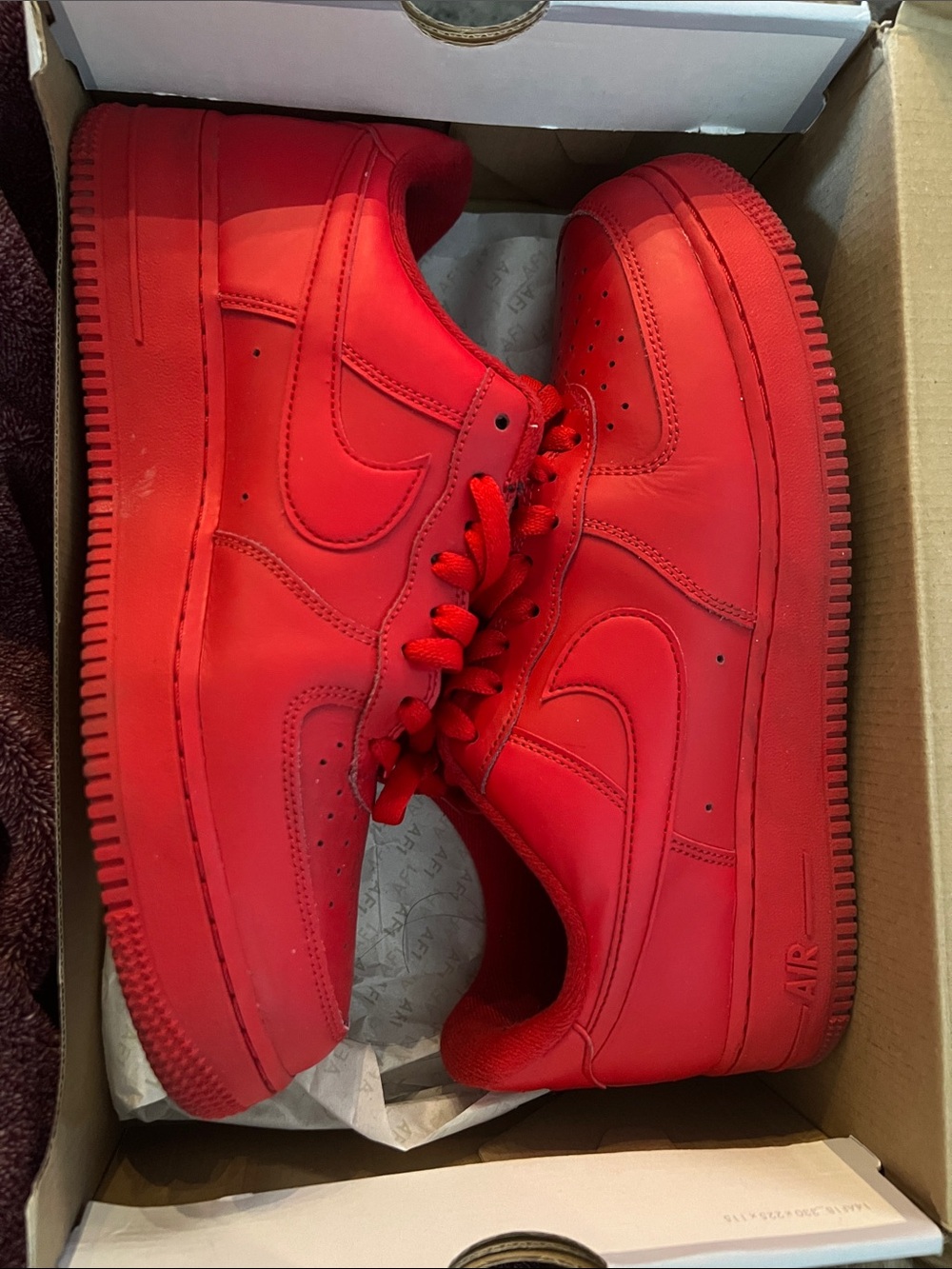 Nike Red Leather Low-Top Sneakers